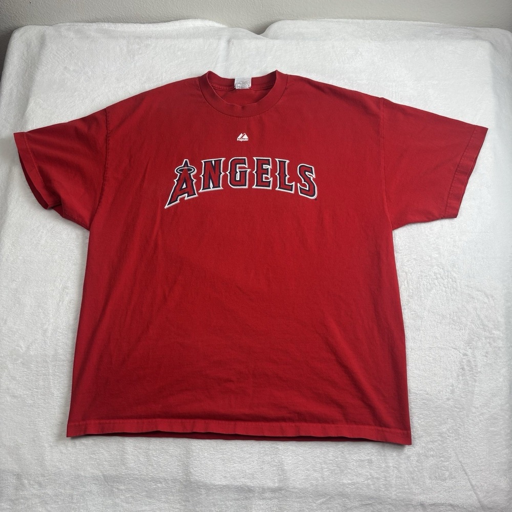 VTG Majestic Los Angeles Angels Wilson #33 Red SS Graphic Shirt Men's 2XL